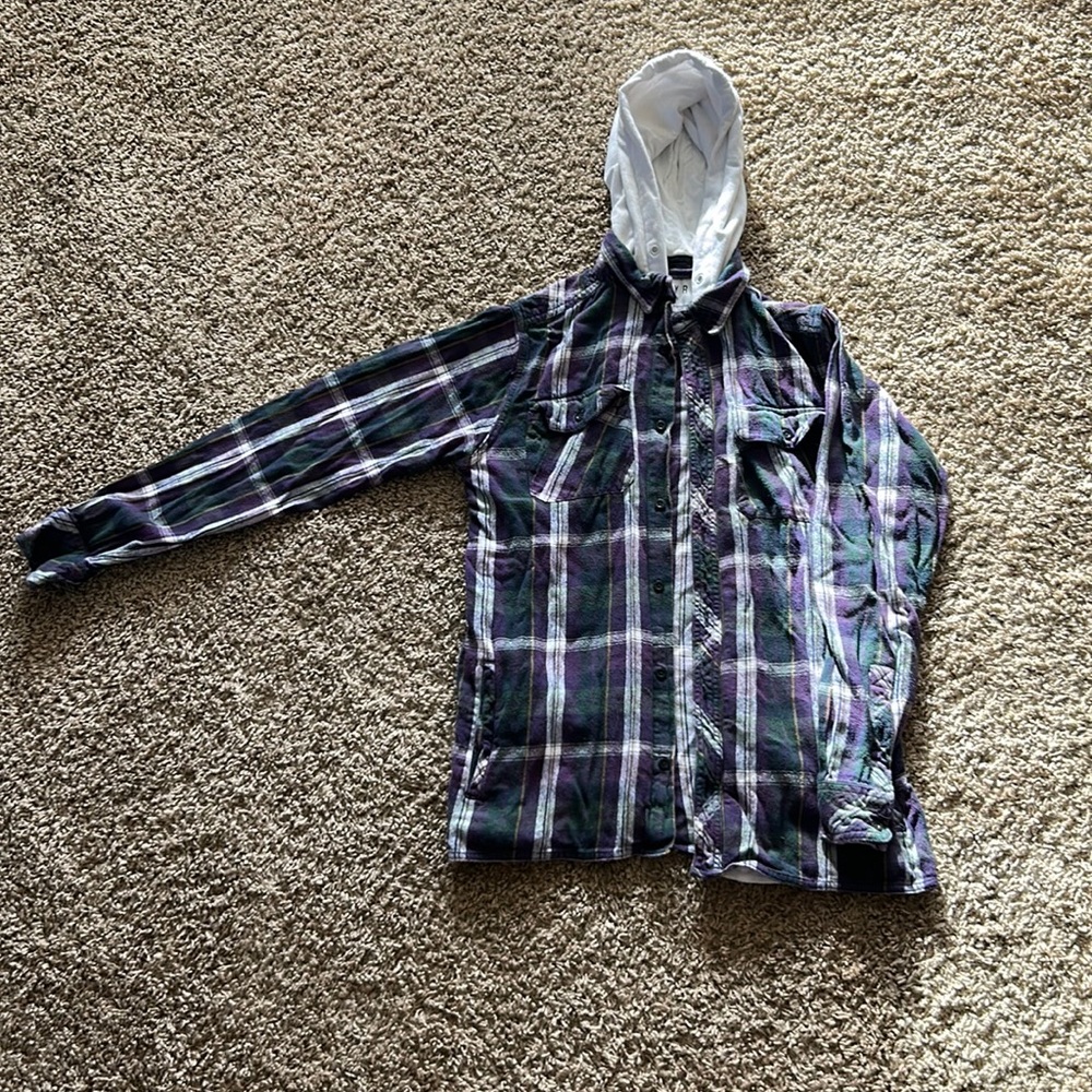 Purple Empyre Flannel Hoodie - Small